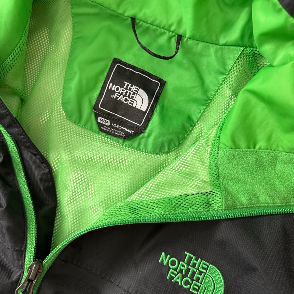 The North Face Black and Neon Green Hooded Jacket